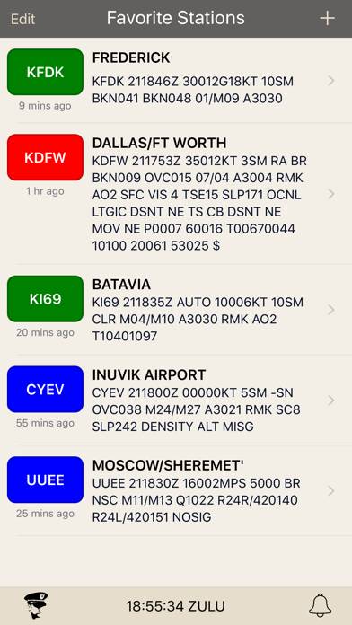 METARs Aviation Weather Bildschirmfoto