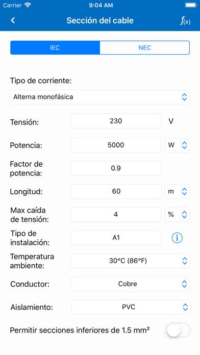 Cálculos Eléctricos PRO Schermata dell'app #2