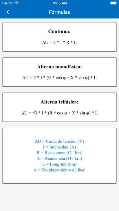 Cálculos Eléctricos PRO Schermata dell'app #5