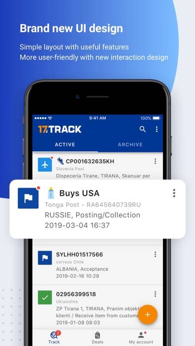 17TRACK Package Tracker Schermata dell'app #1