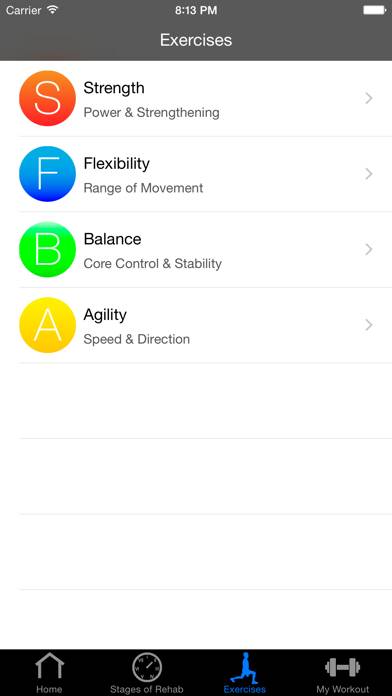 ACL Rehab App-Screenshot
