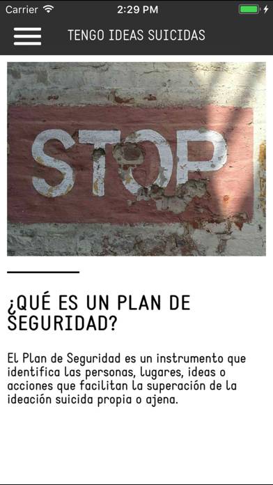 Prevensuic Captura de pantalla de la aplicación