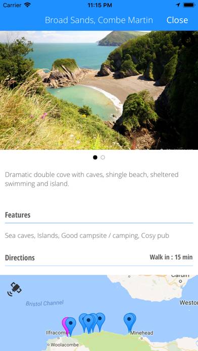 Hidden Beaches App-Screenshot