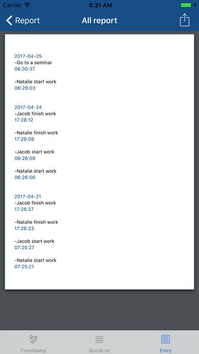 Easy Timestamp App skärmdump