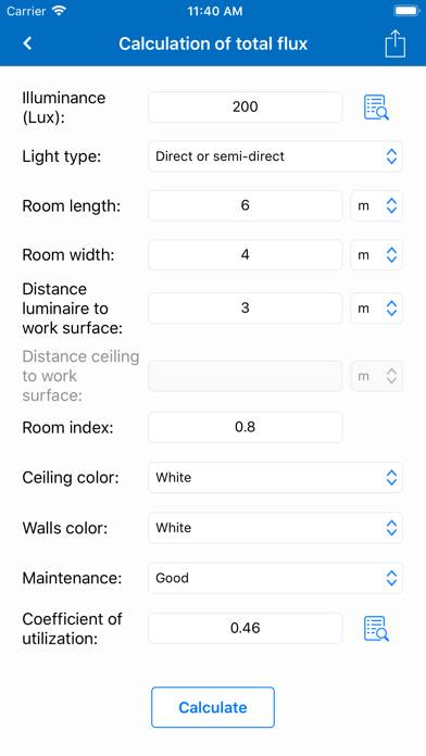 Lighting Calculations PRO Capture d'écran de l'application