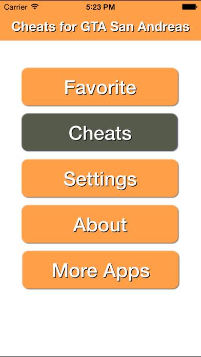 Cheats for GTA SA Schermata dell'app #1