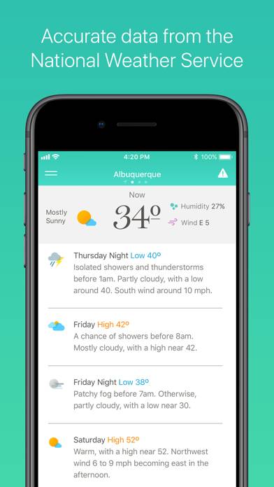 Weather Simple – NWS Forecasts App screenshot