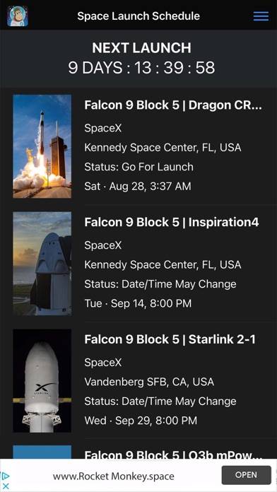 Space Launch Schedule App screenshot #1