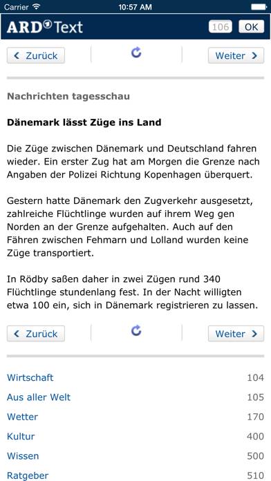 ARD Text App-Screenshot