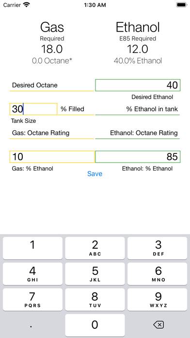 E85 Calculator App skärmdump #2