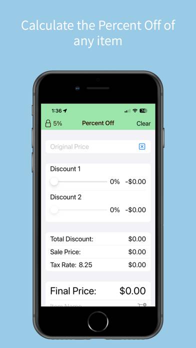 Percent Off - Sale Price screenshot