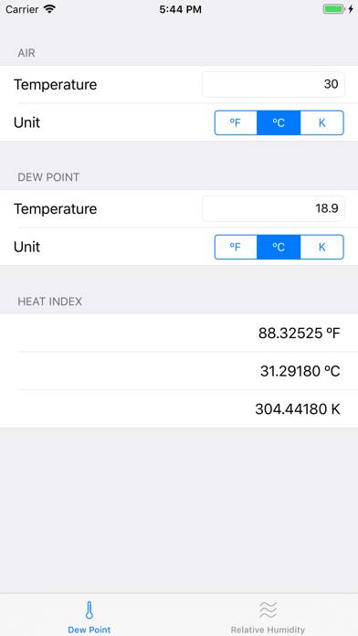 Heat Index Calculator App screenshot