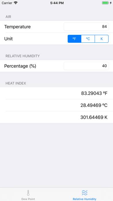 Heat Index Calculator App screenshot