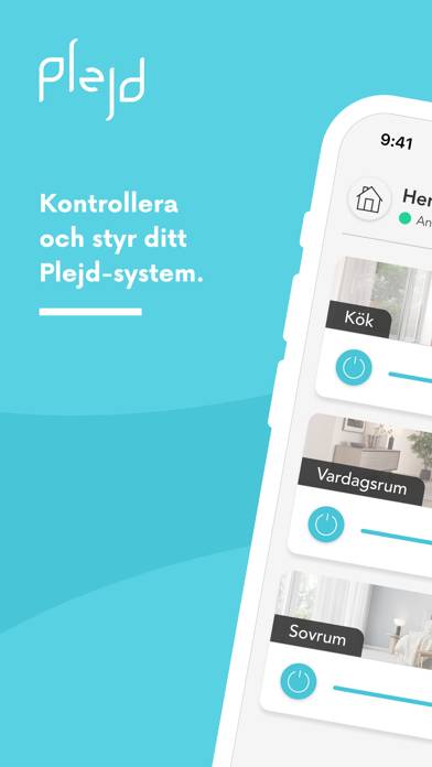 Plejd App skärmdump