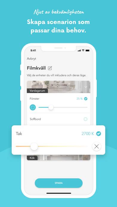 Plejd App skärmdump