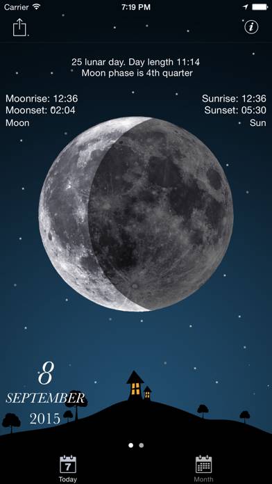 Moon phases calendar and sky Скриншот приложения #2