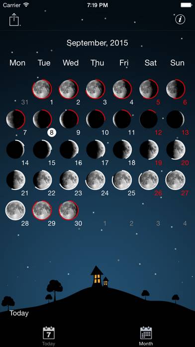 Moon phases calendar and sky App screenshot #4