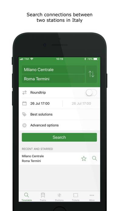Train Timetables in Italy App screenshot #1