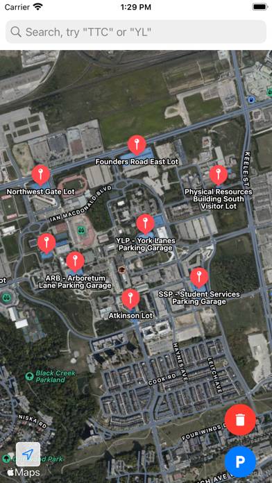 York U Maps App screenshot