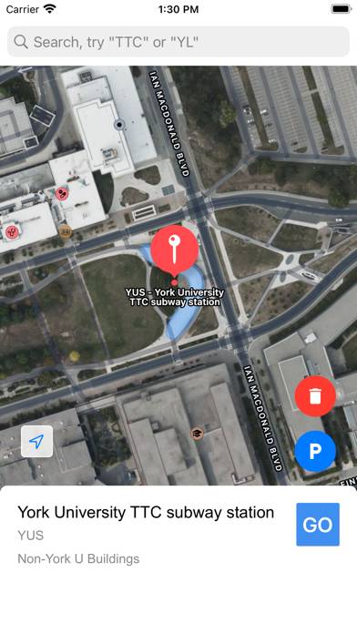 York U Maps App screenshot