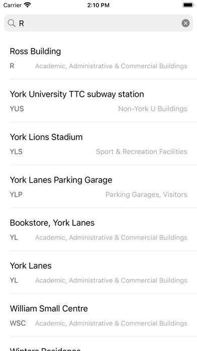 York U Maps App screenshot