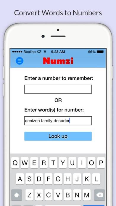 Numzi App skärmdump #2
