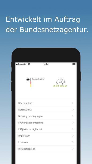 Breitbandmessung App-Screenshot