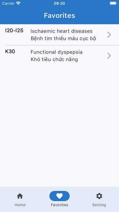 ICD-10 Dictionary Schermata dell'app