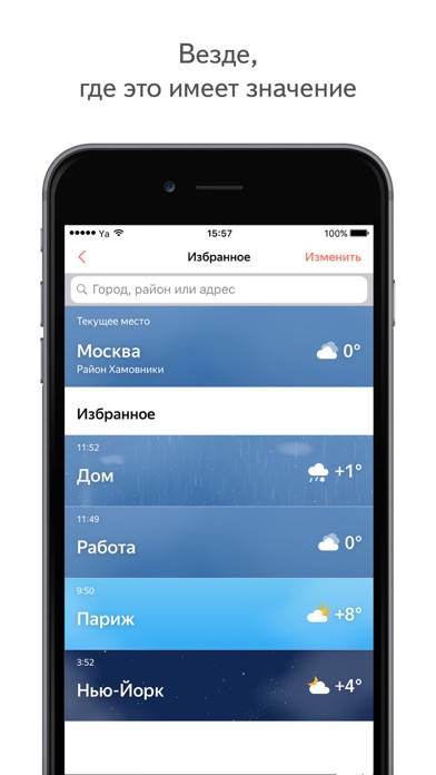 Yandex.Weather online forecast Скриншот приложения #2