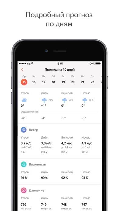 Yandex.Weather online forecast App screenshot #3