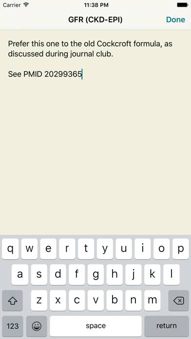 MedCalX Schermata dell'app