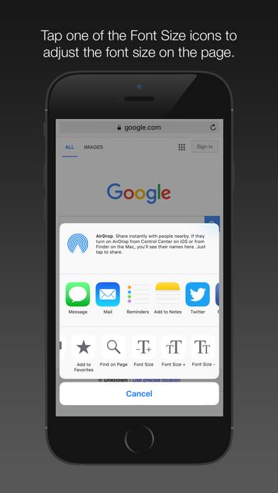 Font Size App Extension Captura de pantalla de la aplicación #3