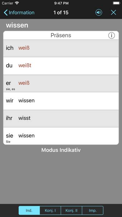 VerbForms Deutsch Captura de pantalla de la aplicación #4