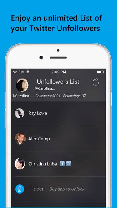 Unfollowers For Twitter Captura de pantalla de la aplicación #2