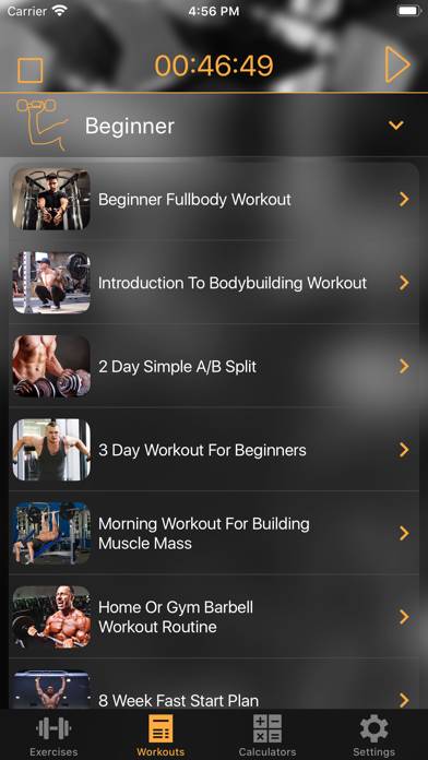 Gym Guide workouts & exercises App screenshot