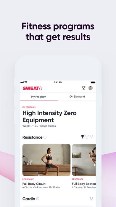 Sweat: Fitness App For Women Schermata dell'app #2