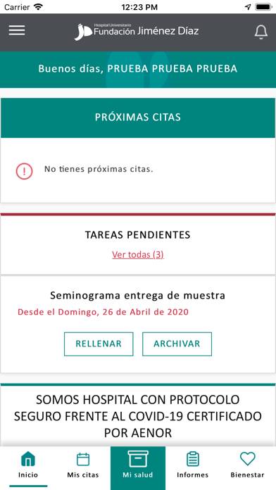 Fundación Jimenez Díaz Captura de pantalla de la aplicación #2