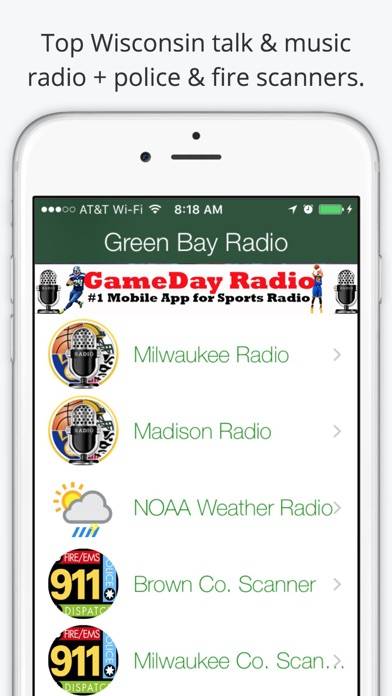 Green Bay GameDay Live Radio – Packers & Bucks Edition App screenshot