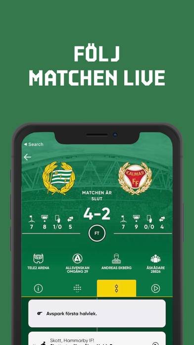 Hammarby IF Fotboll Live App skärmdump #3