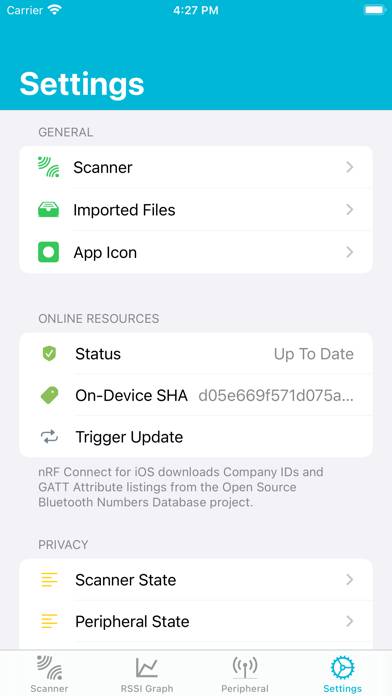 NRF Connect for Mobile Capture d'écran de l'application