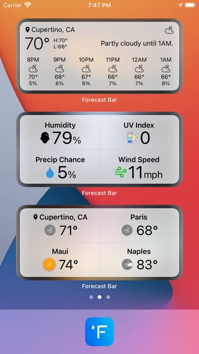 Forecast Bar Captura de pantalla de la aplicación #2