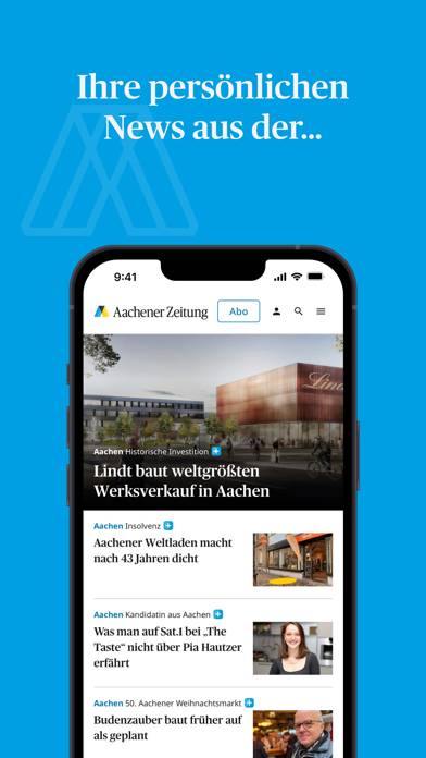 Aachener Zeitung News Bildschirmfoto