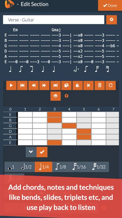 Guitar Notepad App skärmdump #3