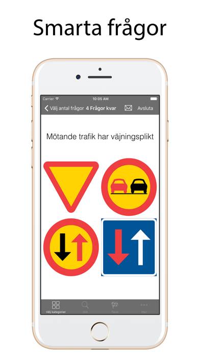 Vägmärken Quiz App skärmdump