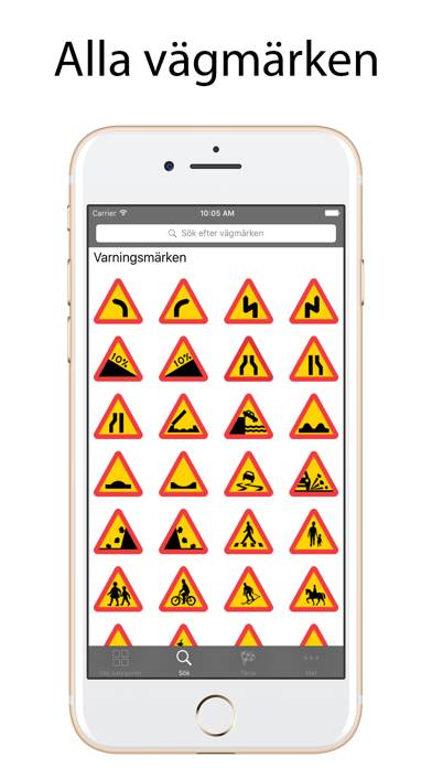 Vägmärken Quiz App skärmdump