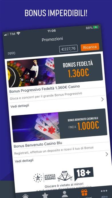 SNAI Casino Blu Schermata dell'app #3