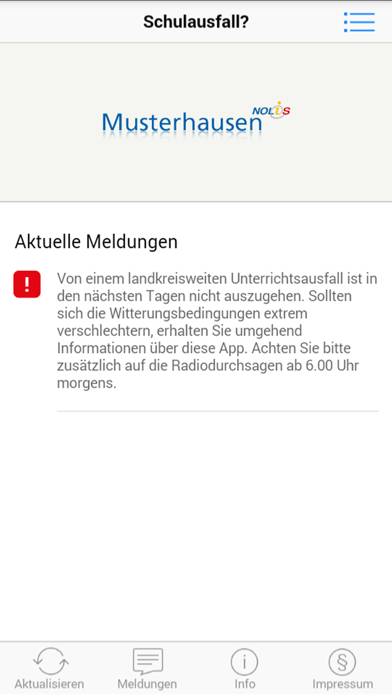 Schulausfall? App-Screenshot