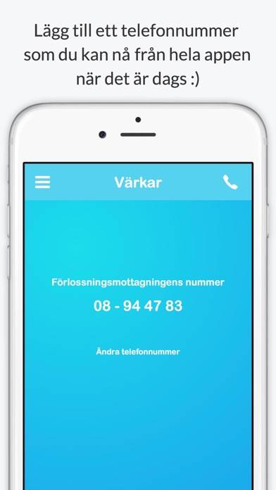Värkar App skärmdump