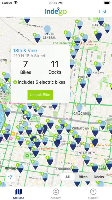 Indego Bike Share App screenshot #1