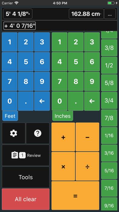 Feet and Inches Calculator screenshot